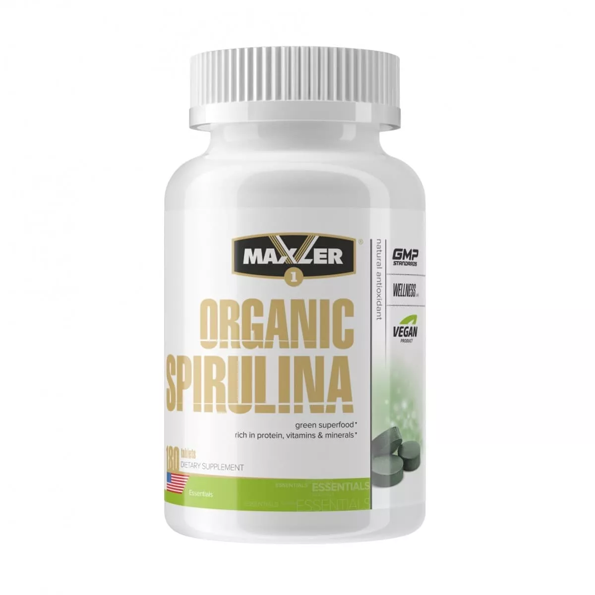 Maxler Organic Spirulina 500 mg 180 tabs