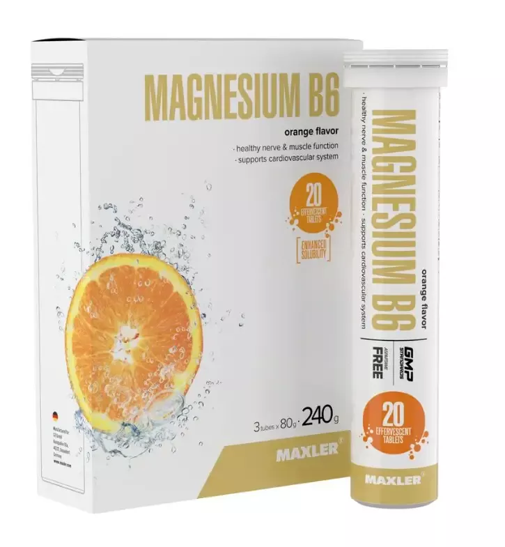 Maxler Magnesium B6 20 eff. tab 3 Tube Box