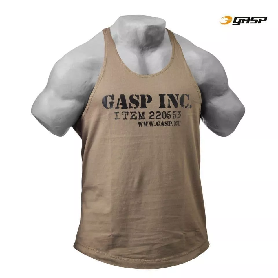 GASP Майка тренировочная Deep cut tank хакки