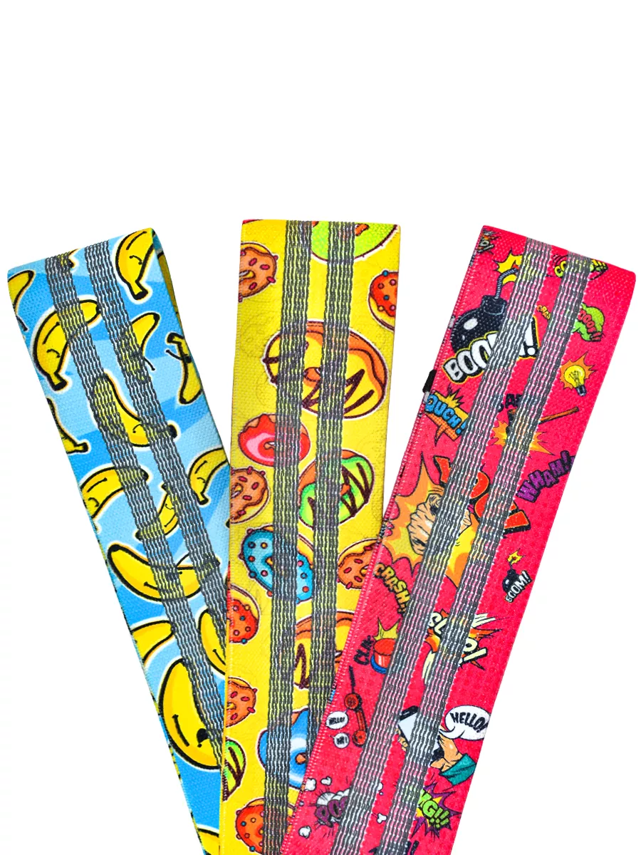 FitRule Фитнес резинка тканевая Принтованая Набор (х3)