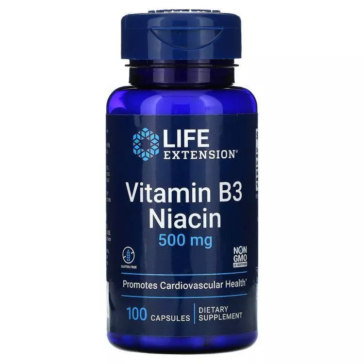 LIFE Extension Vitamin B3 Niacin 500mg 100 caps