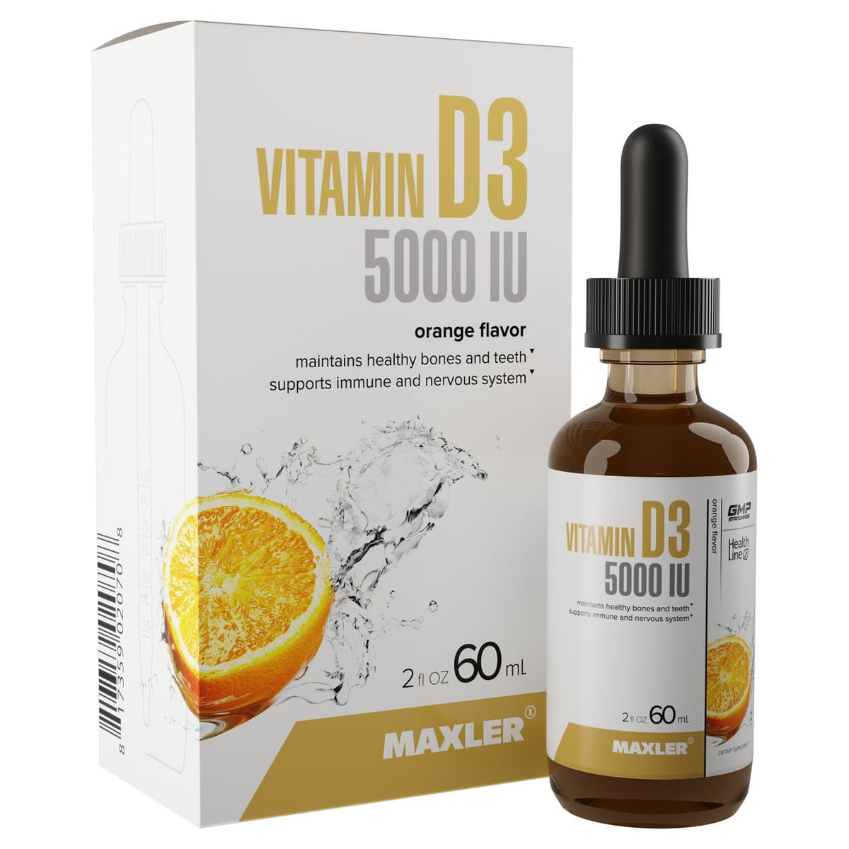 Maxler Vitamin D3 5000 IU drops 60ml 65g фото