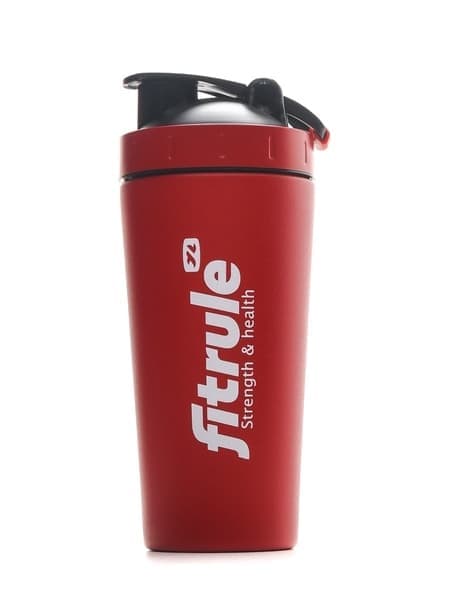 FitRule Шейкер алюминиевый с прозрачной вставкой 700ml (Красный)