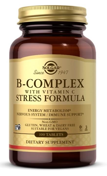 Solgar B-Complex Stress Formula with Vitamin C 100 tabs
