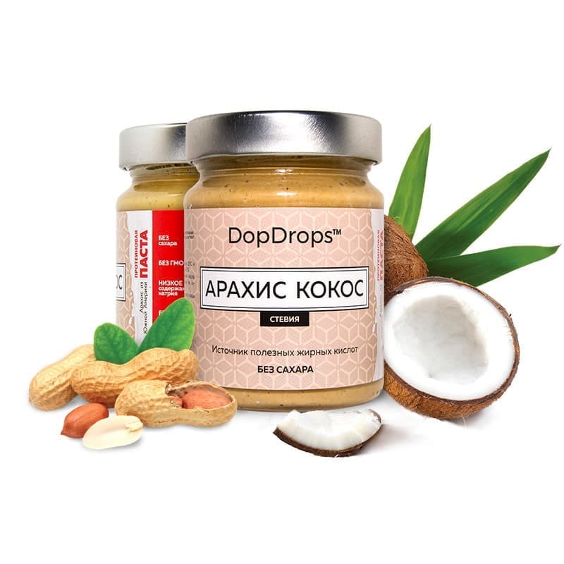 DopDrops Протеиновая Паста Арахис-Кокос 265g