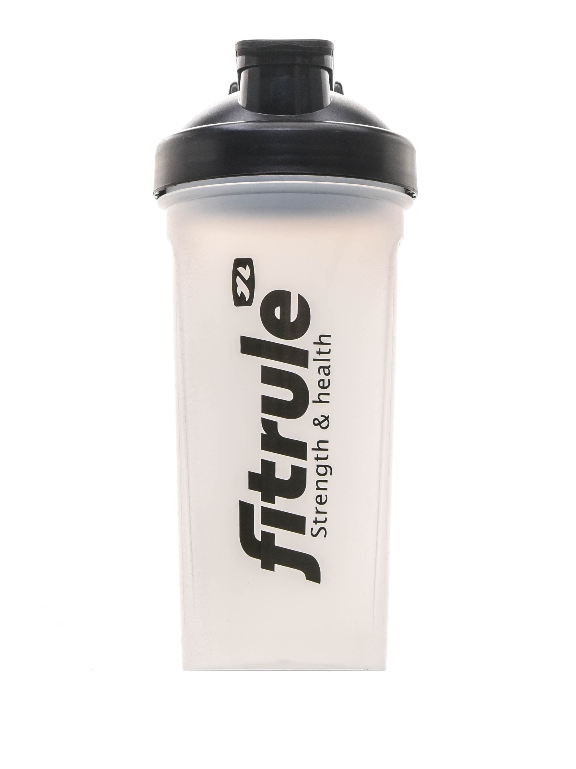 FitRule Шейкер классический (прозрачный черный лого+черная крышка)