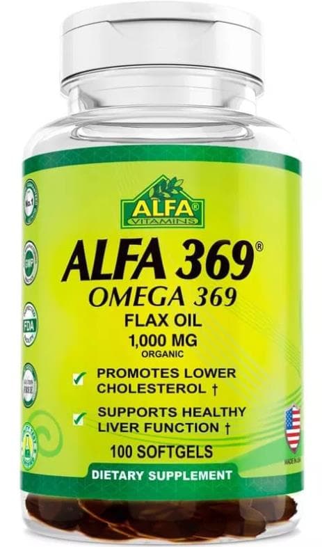 Alfa Vitamins Omega 3-6-9-Organic Flax Oil 1000 mg 100 caps