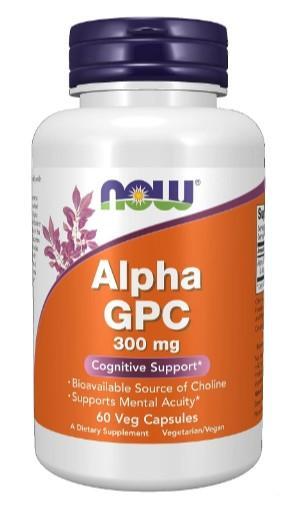 картинка NOW Alpha GPC 300 mg 60 vcaps от магазина спортивного питания «2scoop»