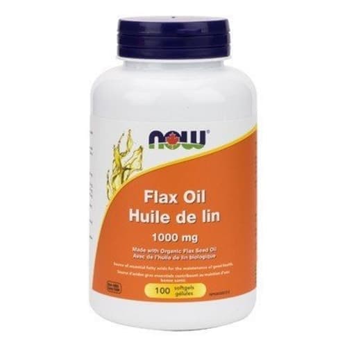 NOW Flax Oil Organic 1000 mg 100 sof