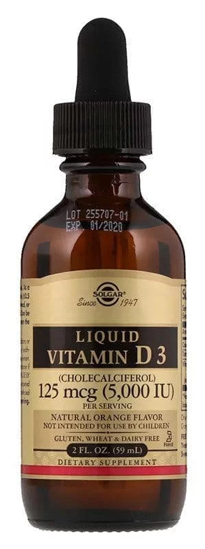Solgar Liquid Vit D-3 Жидкий витамин D3 апельсиновым вкусом 5000 IU 59 ml фото